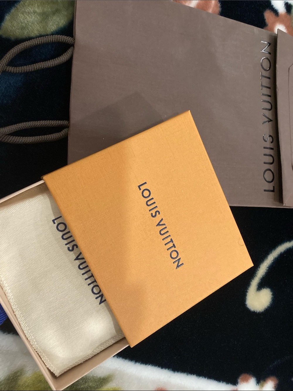 Louis Vuitton Orange Gift Box with Branded Cream Dust Bag